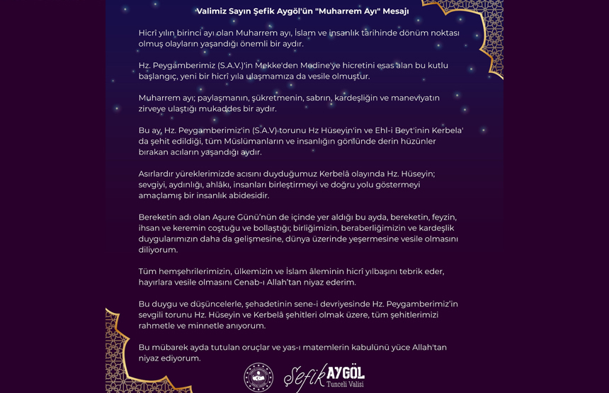 Tuncelivalisi Muharremayı