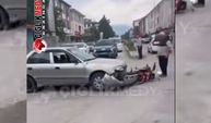Erzincan’da Hastane Önünde Otomobil ile Motosiklet Çarpıştı! Sürücü Yaralandı