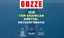 Erzincan Halkı Gazze İçin Dörtyol Meydanı’nda Buluşuyor