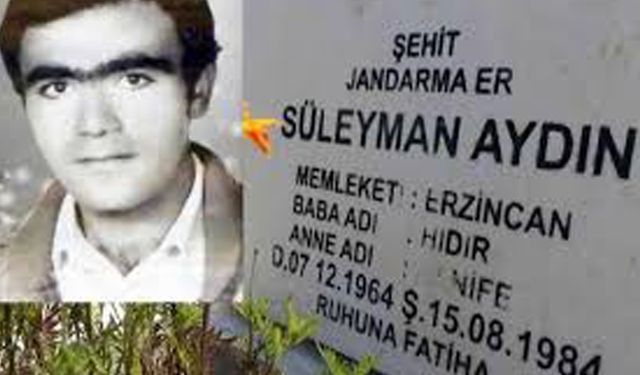 İlk Şehit Erzincanlı Jandarma Onbaşı Süleyman Aydın