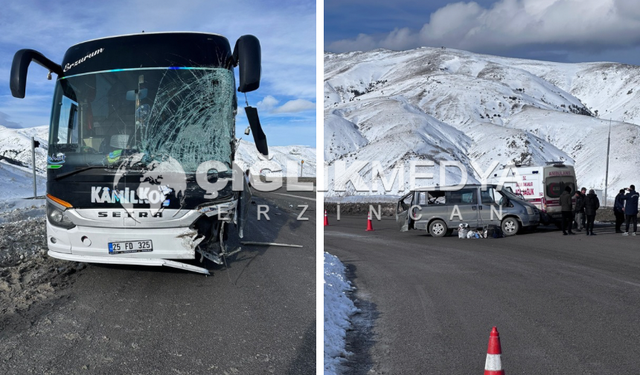 Kızıldağ’da Otobüs ile Minibüs Çarpıştı: 1 Yaralı