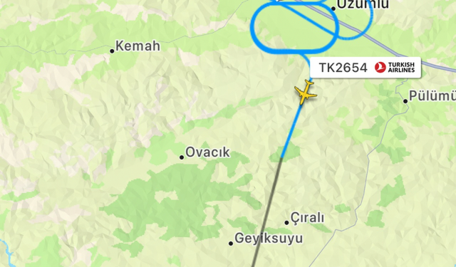 THY Uçağı Erzincan’a İnemedi, Elazığ’a Yönlendirildi