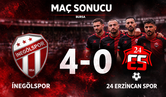 24 Erzincanspor Deplasmanda Ağır Mağlubiyet Aldı: 4-0