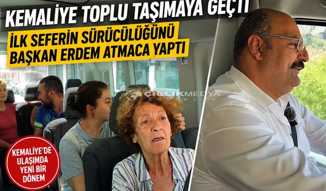 Kemaliye’de İlk Kez Toplu Taşıma Seferleri Başladı