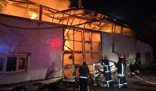 Erzincan’da Mobilya İmalathanesinde Yangın