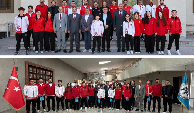 Başkan Aksun ve Vali Aydoğdu Başarılı Sporcularımızı Ağırladı