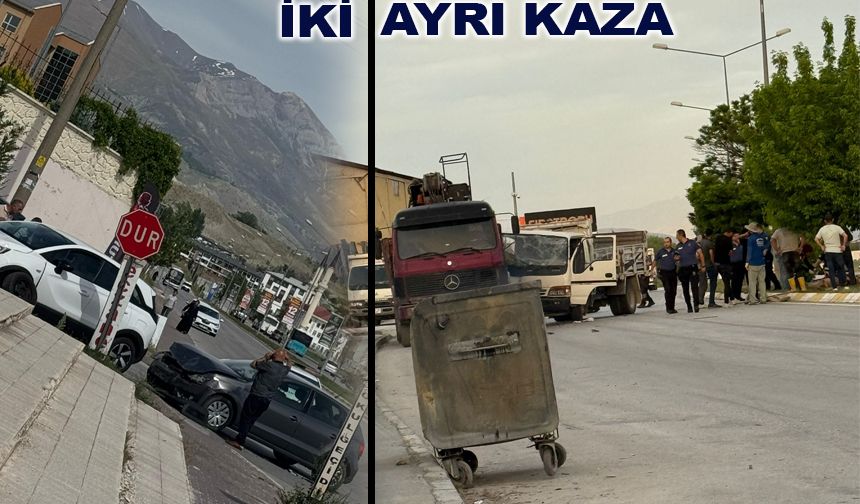 Aynı Gün İki Kazada Maddi Hasar Meydana Geldi