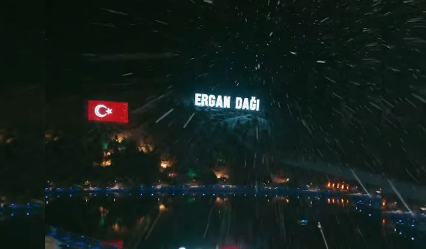 Ergan Dağı Gece Boyunca Yağan Karla Beyaza Büründü