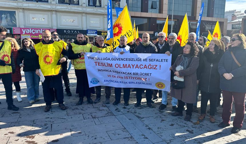 KESK Erzincan’da “Geçinemiyoruz” Eylemi: Kamu Emekçileri Bir Günlük İş Bıraktı