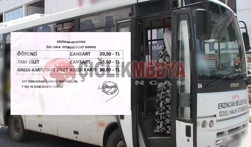 Son Dakika | Erzincan’da Halk Otobüslerine Zam