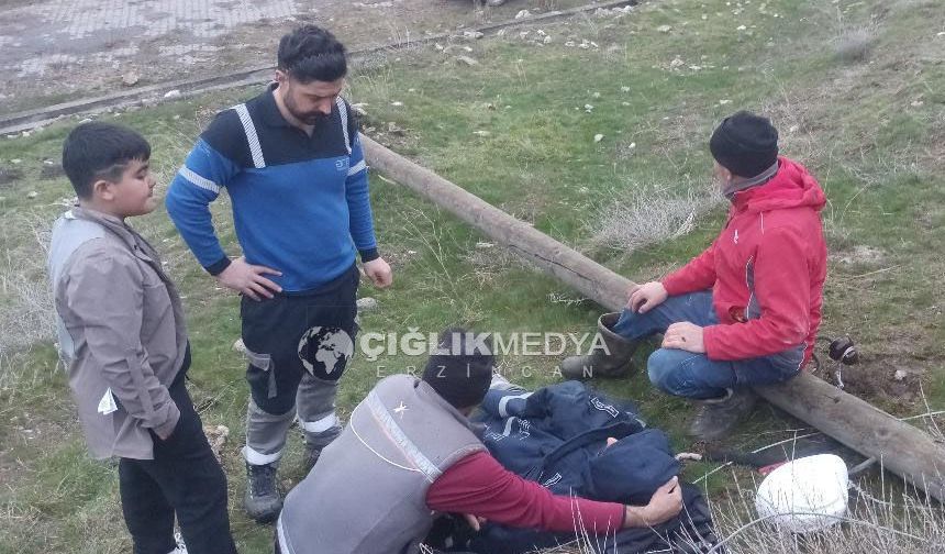 Erzincan İliç’te Elektrik Arızası Onarımında Kaza: Direkle Birlikte Düştü!