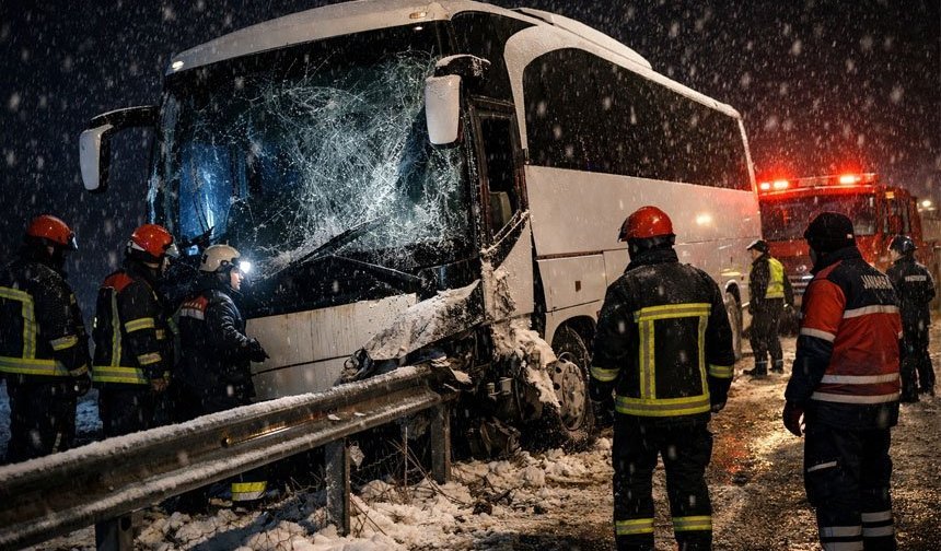 Erzincan Sakaltutan’da Yolcu Otobüsü Kaza Yaptı
