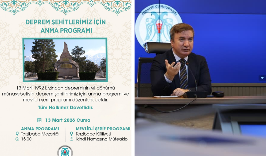 13 Mart Erzincan Depremi’nin 34. Yılında Deprem Şehitleri Anılacak