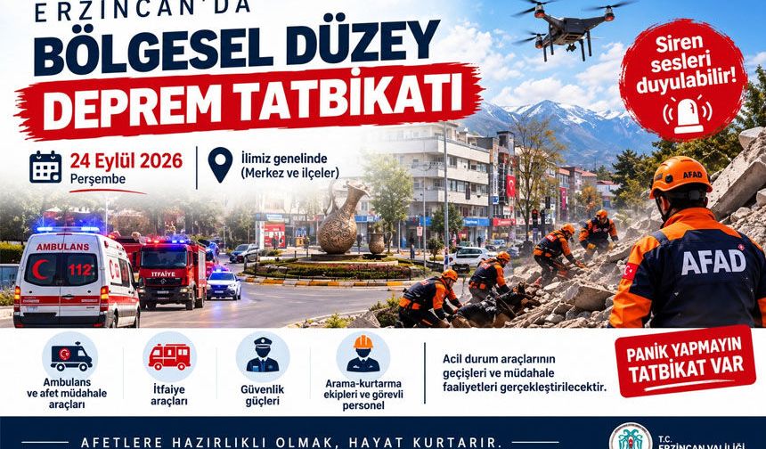 Erzincan’da 24 Eylül’de Büyük Deprem Tatbikatı: Siren Sesleri Duyulabilir